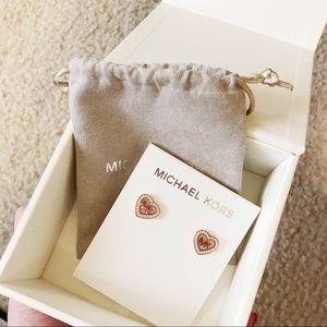 Authentic Michael Kors heart earrings